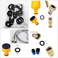 Miniatyrbillede 4 af 5: Plastik 3/4'' og 1/2'' BSP 2i1 Slangehane Tud Gevind Flow Hane Konnektor Gevind Hane Adapter