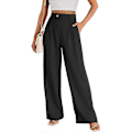 Pikkukuva 1 / 4: Leveälahkeiset housut naisille, korkeavyötäröiset, business casual -tyyliset Black XL