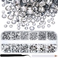 Miniatyrbild 1 av 5: 2000 stycken Hot Fix Glas Strass - Kristall Pärlor (Klar)
