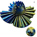 Miniatyrbild 1 av 5: Innovativ 3D-tryckt Växelkula Rotationsleksak Intellektuell Leksak för Barn Rotationsväxelkulsmodell Dekorationer Hetaste Fidget-föremålet laseryellowblue 10cm