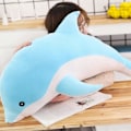 Miniatyrbillede 2 af 5: Dolphin Fyldte Dyr Blød Pude Super Blød Dolphin Havdyr Bløde Legetøj Dukker Sovepude til Drenge Piger Gave Hurtig Grey 100CM
