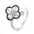 Miniatyrbillede 1 af 5: Anti Angst Ringe Justerbare Åbne Ringe Blomsterformede Ringe Med Zirkon B