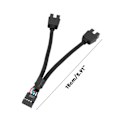 Miniatyrbild 3 av 5: Moderkort USB 2.0 9-stifts Header 1 till 2 Förlängningshub Splitter Adapter Konverterare