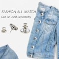 Miniatyrbilde 7 av 8: Avtakbare jeans-knapper 10-pakke Silver Perfect Fit Button Silver