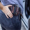 Pikkukuva 4 / 5: Monitoiminen vyötuppi, miesten nahkainen EDC-taskujärjestäjä, Leatherman-tuppi kynänpidikkeellä, avaimenpidikkeellä, taskulampun tuppi, nahkainen EDC-pussi (br