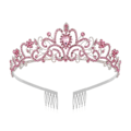 Pikkukuva 1 / 5: Kristalliriipus Kruunu Kampaus Kruunu Tiara Pink
