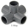 Miniatyrbilde 1 av 5: PVC Rørkoblingsledd 3 4 5 6 Veis Slangesplitter 20-50mm Hagevanning Vannrør Fittings Koblingsadapter DIY Hyllekobling 32mm 5 Way3