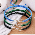 Miniatyrbillede 5 af 5: 2x Figur 8 for Infinity Kærligheds Matchende Armbånd Justerbart Flettet Reb til Par