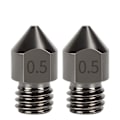 Miniatyrbillede 1 af 5: 2 stk. Mk8 hærdet stål dyser 1,75 mm holdbare hærdet stål forbrugsstoffer - 0,5 mm