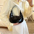 Pikkukuva 3 / 5: Moon Bags PU-nahkainen kainalon olkalaukku Pieni olkalaukku Black