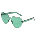 Miniatyrbilde 1 av 6: Retro hjerteformede solbriller damer oversized UV400 Grønn one size green
