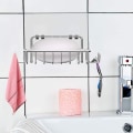Miniatyrbild 4 av 5: 1:a tvålkopp för duschvägg, med 4 krokar, rostfritt stål Sti