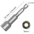 Miniatyrbild 4 av 5: Magnetisk skruvmejselbit, 8mm 1/4'' sexkantskruvmejselbit, för elektrisk handborr/pneumatisk skruvmejsel/slagskruvmejselbit, 5 st