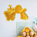 Miniatyrbild 5 av 6: 4 st kakformar påskkanin kakformar 3D formad kanin kyckling ägg fjäril kakpräglingsformar DIY bakverktyg