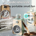 Pikkukuva 2 / 5: Ladattava kannettava tuuletin Vintage-suihkutuletin Sähköinen USB Langaton jäähdytin Mini-retkeily Lataava ilmakostutin Käsituuletin Pink fan