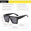 Miniatyrbillede 3 af 5: Solbriller Mode Solbriller Ét-stykke Solbriller Moderne Firkantede Par Solbriller C5 black frame