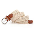 Miniatyrbillede 1 af 4: Elastisk stof flettet bælte, slidstærkt strækvævet bælte til unisex mænd/kvinder/unge Beige Wrap tail