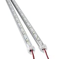 2 stk DC 12V 50cm stiv LED-stripe i aluminium (hvit)
