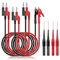 Miniatyrbillede 1 af 5: Multimeter Bananstik til Alligator Klemme Testprobe, Bananstik til Bananstik Kabel 4 stk Testprobe Pins