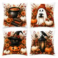 4-pack kuddfodral 45 × 45 cm med pumpamönster, höstdekoration och dekorativa tacksägelsekuddar för soffa, vardagsrum och hem E