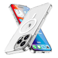 Miniatyrbild 1 av 5: Skal för iPhone 16 Pro Max Kompatibelt med MagSafe TPU+PC Transparent Telefonskydd Transparent