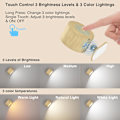Miniatyrbild 2 av 5: Batteridriven vägglampa, 360° justerbar belysning inomhus vägglampa, 3 färgtemperaturer, 3 ljusstyrkenivåer touch-kontroll Woodgrain Remote Control
