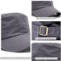 Miniatyrbilde 3 av 5: Unisex Klassisk Army Cap Flat Top Plain Hat, Justerbar Fashionable Military Sport Caps, Cadet Cap, Pustende Utendørs Hatter