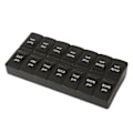 Miniatyrbillede 1 af 8: Praktisk holdbar Dosett medicinsk tablet etui sort Svart