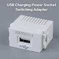 Miniatyrbilde 1 av 5: USB Strømforsyningsmodul 220V 5V Transformator Bryteradapter Hvit