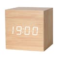 LED Digital Väckarklocka Träimitation Bordsklocka Nattlampa Termometer Snooze Alarmklocka DE FP Bamboo