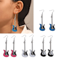 Miniatyrbilde 4 av 5: Gitar Musikk Instrument Ørepynt Subkultur 90-tallet Jente Y2k Smykker For Kvinner Blue