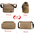 Miniatyrbild 2 av 7: Vattentät budväska axelväska 13 tum multi canvas crossbody väska för män casual lätt utomhus fiskeväska camping Coffee