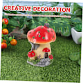 Miniatyrbild 8 av 8: Miniatyr svamp prydnad terrarium tillbehör svamp hus miniatyr svamp hus statyer tillbehör för terrarium dekor glas prydnader Red and Yellow Edge
