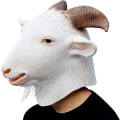 Miniatyrbilde 3 av 5: Deluxe Halloween Kostymefest Latex Dyrehodemaske Geit