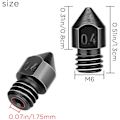 Miniatyrbild 2 av 5: 5 st extruderdysor 0,4 mm/1,75 mm 3D-skrivardysor för MK8 med förvaringslåda kompatibel med Makerbot CR-10 Ender 2 3/3pro 5