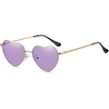 Miniatyrbilde 1 av 5: Hjerteformede solbriller til damer, polariserte, trendy, søte, hjerteformede solbriller med UV400-beskyttelse Purple