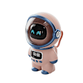Miniatyrbild 1 av 5: Bluetooth Högtalare Astronaut Form 360 Graders Surroundljud Väckarklocksinställning Väckarklocka Ai Röstinteraktiv Musikuppspelning Samtal Vit Musik Högtalare Pink