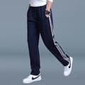 Joggebukse for menn, løs passform, plus size, rette ben, mørkeblå (bt) dypblå 3XL Deep Blue 3XL