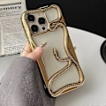 Pikkukuva 2 / 4: iPhone 16 Pro -puskurikotelo, 3D-käärmekuvioinen ontto TPU-puhelinkuori - Galvanoidulla kullalla Multicolor Electroplated Gold