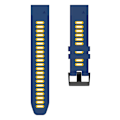 Miniatyrbillede 2 af 2: 26mm Urrem til Garmin Tactix 7 Pro / Fenix 7x / 6x Pro / 5x Plus, Glat Silikon Dobbelt-farvet Håndledsrem Midnight Blue Yellow