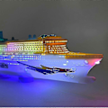 Pikkukuva 2 / 5: Sähköinen vilkkuvat LED-valot ja äänet -lelu lapsille - Värikäs Ocean Liner -risteilyalus - 50x11x6 cm/19.7x4.3x2.3 tuumaa