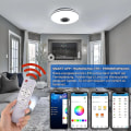 Miniatyrbillede 2 af 5: 36W LED-loftslampe med dæmpbar Bluetooth-højttaler, LED-loftslampe med fjernbetjening eller app-styring, RGBW-farveskift, justerbar til soveværelse, køkken, børneværelse, stue