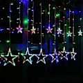 Miniatyrbillede 1 af 4: 12 Stjerne LED Lysstreng, Julebelysning, Stjerneforhæng, 138 LED'er, 8 Tilstande, til Indendørs, Udendørs, Jul, Fest, Dekoration, Bryllup, Have style1431