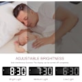 Miniatyrbild 3 av 5: Digital väckarklocka, sängbordsväckarklocka med röst- och beröringsaktivering, batteridriven/USB-driven digitalklocka med stor LED-display, snooze-funktion