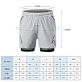 Pikkukuva 4 / 5: 2-in-1 Miesten Juoksushortsit Vetoketjutaskuilla Nopeasti Kuivuvat Treenausshortsit Kuntosalille light grey XL