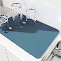 Miniatyrbilde 1 av 5: Avrenningsmatte, Superabsorberende Kjøkkenvask Avrenningsmatte, Hurtig Tørkende Oppvaskstativmatte, Antislipp Avrenningsmatte For Kjøkkenbenk Navy Blue 50*60cm
