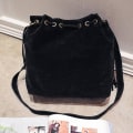 Miniatyrbild 5 av 5: Retro Faux Suede Fringe Tassels Väska Dam Messenger Bag Ny Handväska Black