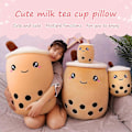 Miniatyrbilde 3 av 5: Plush Boblete Plush Boba Melkete Plushie Pute Søt Stuffet Plush Leke Gave til Barn (Brun, 35cm/13.7inch)