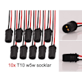 Miniatyrbillede 1 af 6: T10 w5w led / halogen stik / fatning 10-pak blød sort