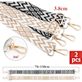 Miniatyrbilde 2 av 5: 2 stk justerbare skulderstropper for vesker 3,8 cm veskestropp skulderstropp bred håndveskestropp med stripete mønster boho 70-130 cm med karabinkrok